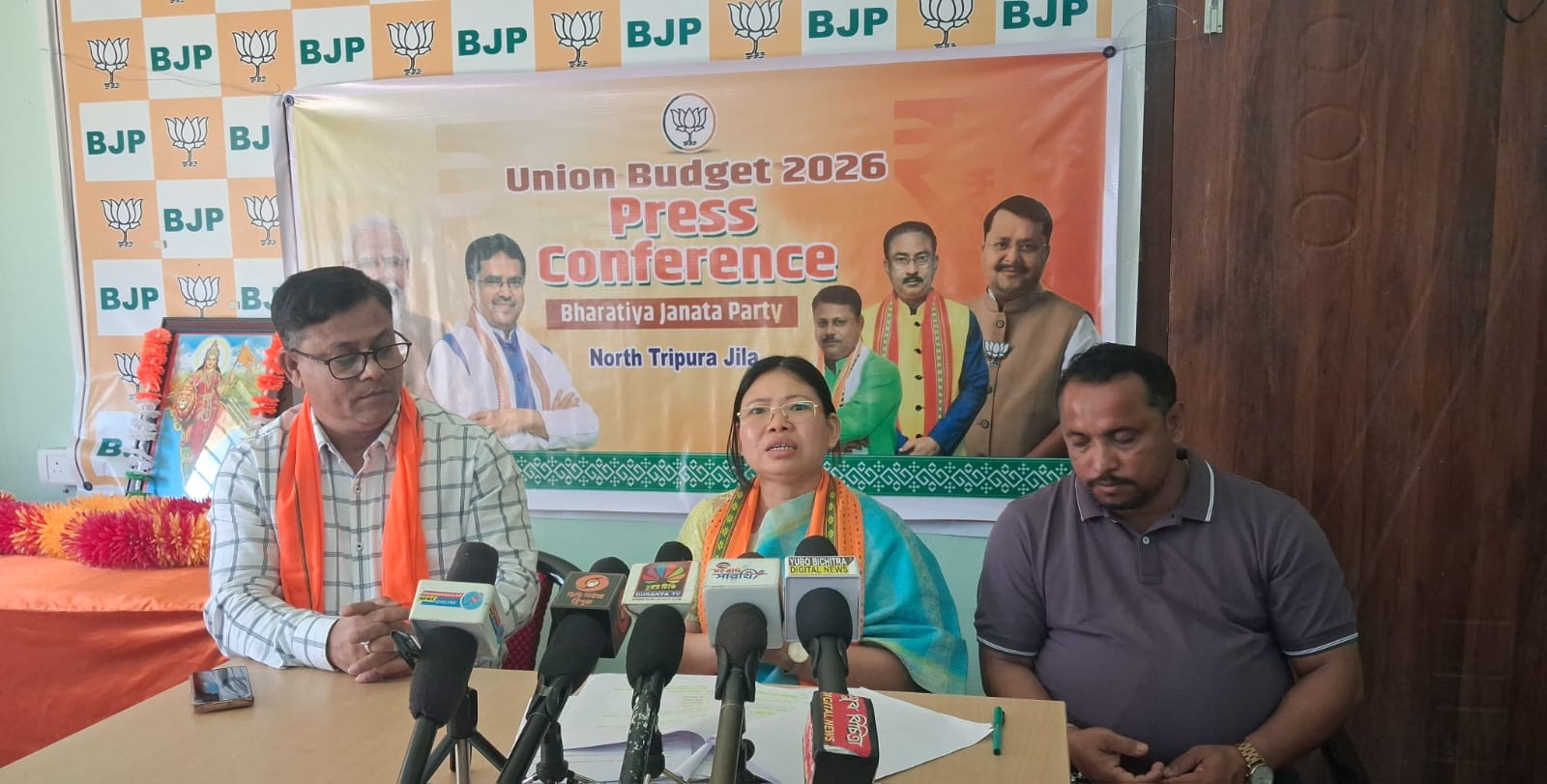 কেন্দ্রীয় বাজেটকে স্বাগত জানিয়ে ধর্মনগরে বিজেপির সাংবাদিক সম্মেলন